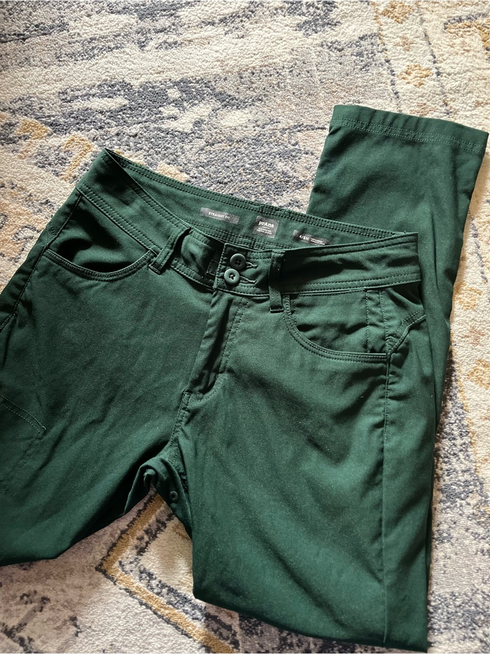 prAna Hiking Standard Fit Pants Womens 4Short Dark Hunter Green Outdoor